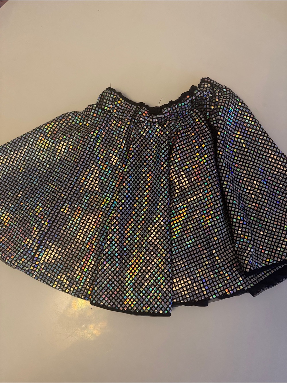 Lola + The Boys Black Holographic Sequin Skirt